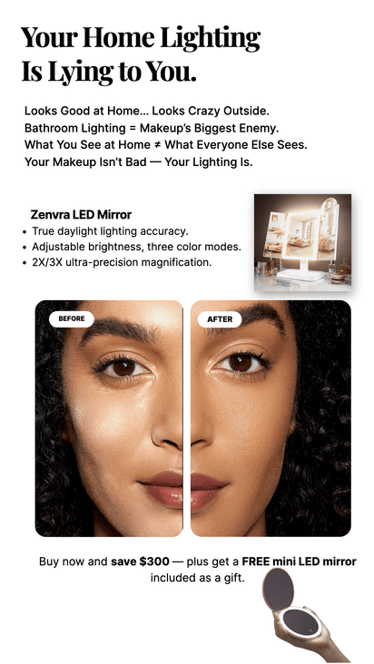 Vanity Trifold Makeup Mirror - Zenvra Haven